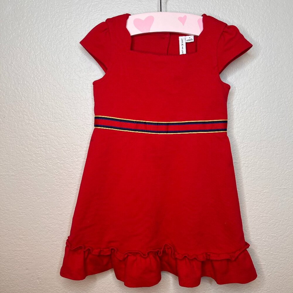 Janie and Jack Red Ruffle Dress size 4